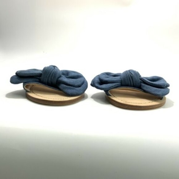 New Kate Spade New York Sasha Slide Bow Front Sandals Blue Denim 7 - Picture 4 of 12